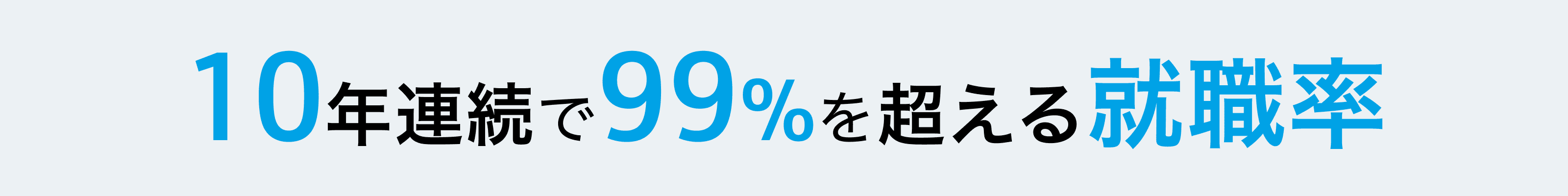 10年連続で99%を超える就職率