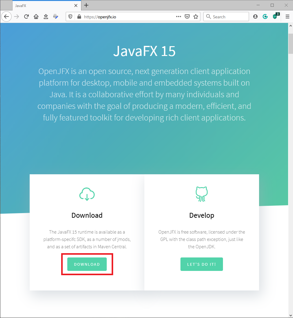 JavaFXのコンパイル・実行環境のインストール